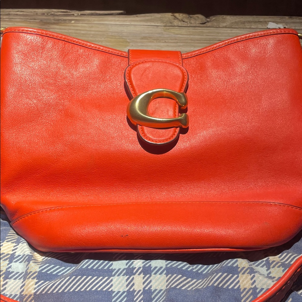 Coach Orange Leather Shoulder Bag